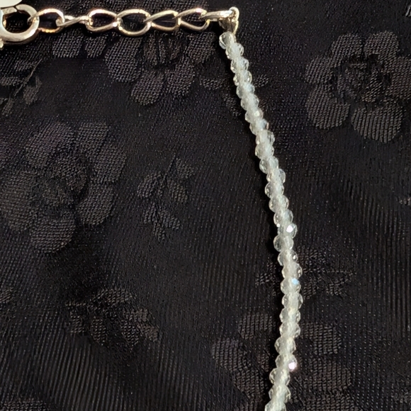 Genuine White Topaz Bracelet 2 mm Faceted White Topaz Beads 925 Sterling Silver - Picture 4 of 12